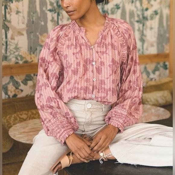 Cleobella Tops - CLEOBELLA Remmy Blouse in Pink Batik Print / Size Small /